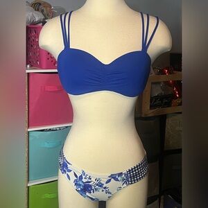 Blue Floral Bikini Set